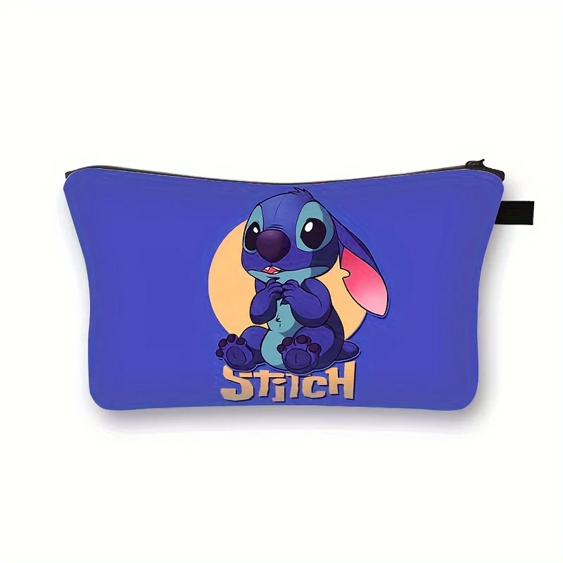 Disney Stitch Bag Cartoon Anime Stitch Pattern Zipper Fashion Kawaii Large Capacity Portable Storage Cosmetic Bag