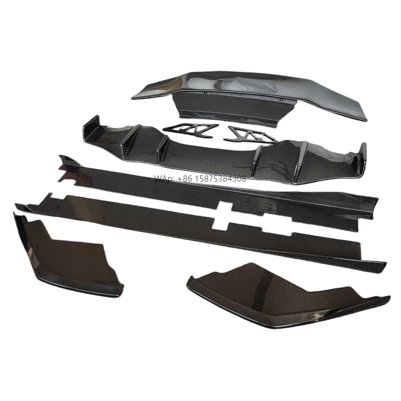 

D-Style New Carbon Fiber Body Kit for Huracan LP610 Front Corner Skirt Diffuser and Rear Spoiler