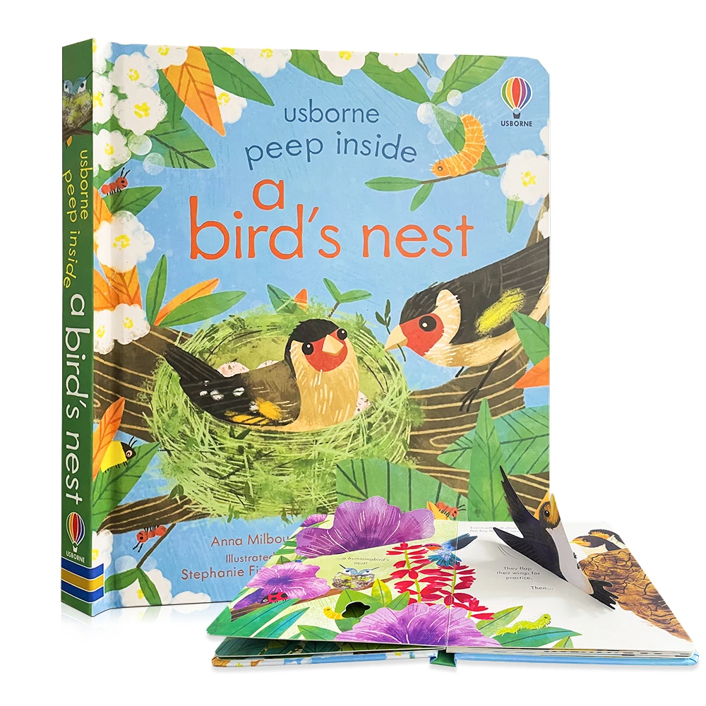 

A Bird's Nest Usborne Peep Inside English Picture Flip Book for Kids Children Early Education Activity Bedtime Reading Book