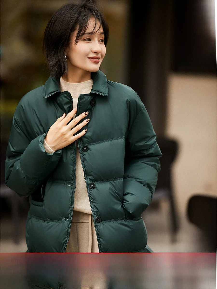 

Зимнее женское пуховое пальто с поясом, утепленное гусиным пухом, с дизайнерским акцентом на талии, для повседневной носки