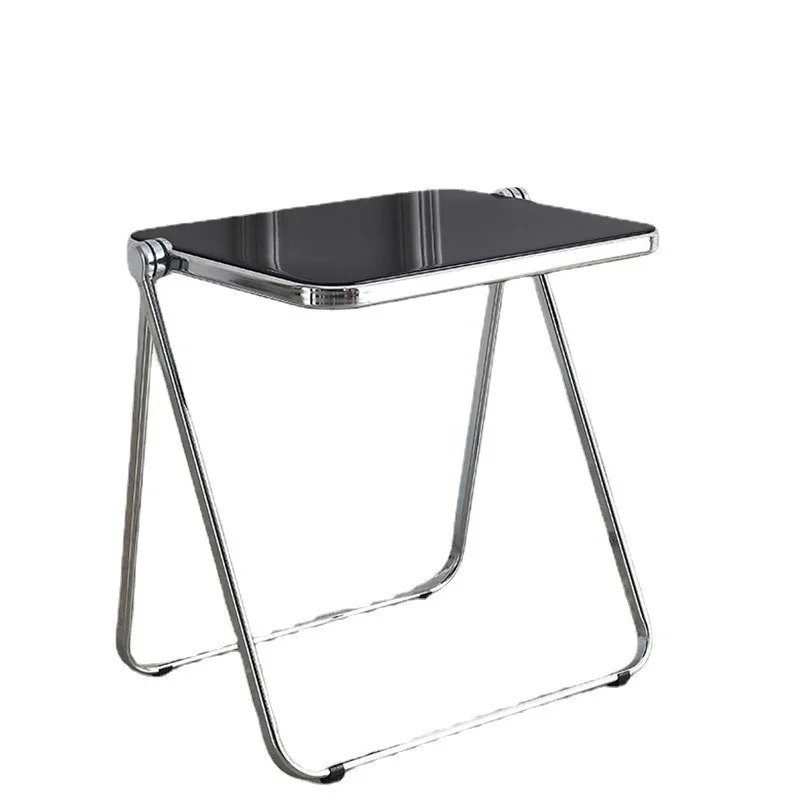 

Transparent folding table acrylic bedroom balcony chair combination modern simple home portable