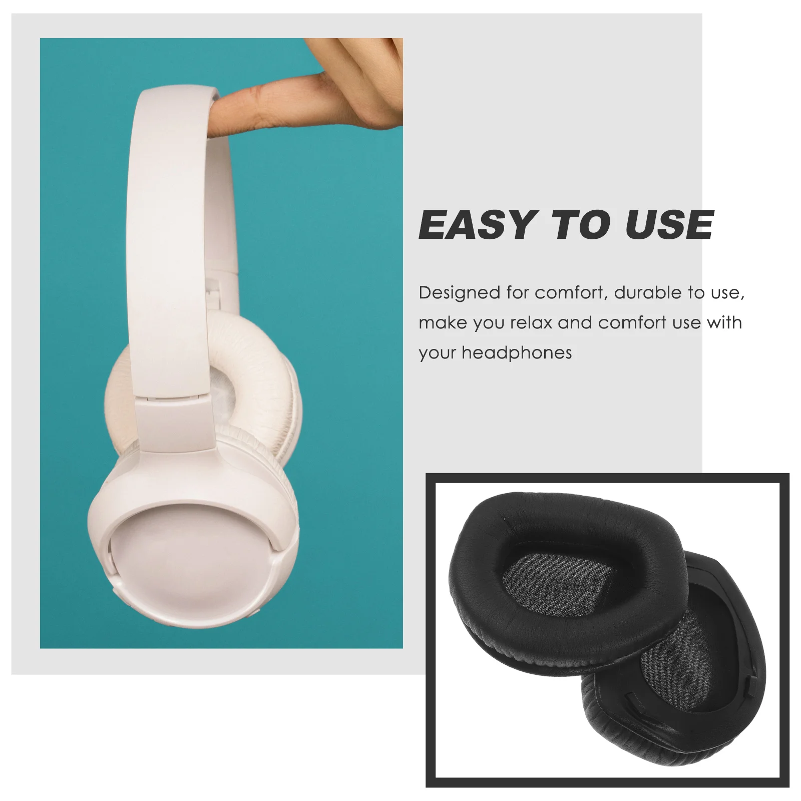 

2pcs Headphones Ear Cushions Replacement Earpads For Rs165 Rs175 Rs185 Rs195 Noise Reduction Memory Foam