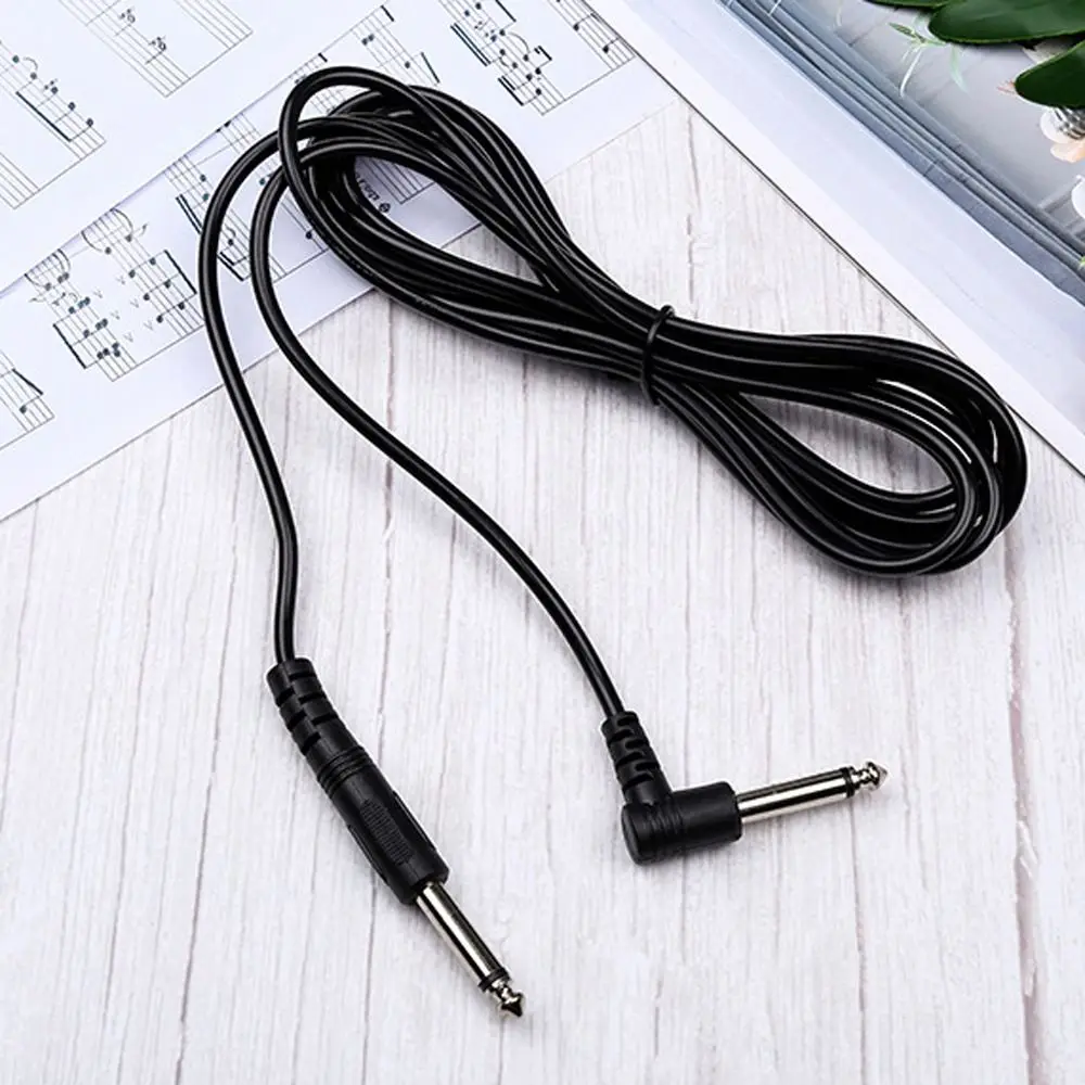 Straight To Right-Angled Guitar Instrument Cable Patch Cord Noise Shielded Electric Guitar Cable 3 Meter 2 Plugs Guitar Cord