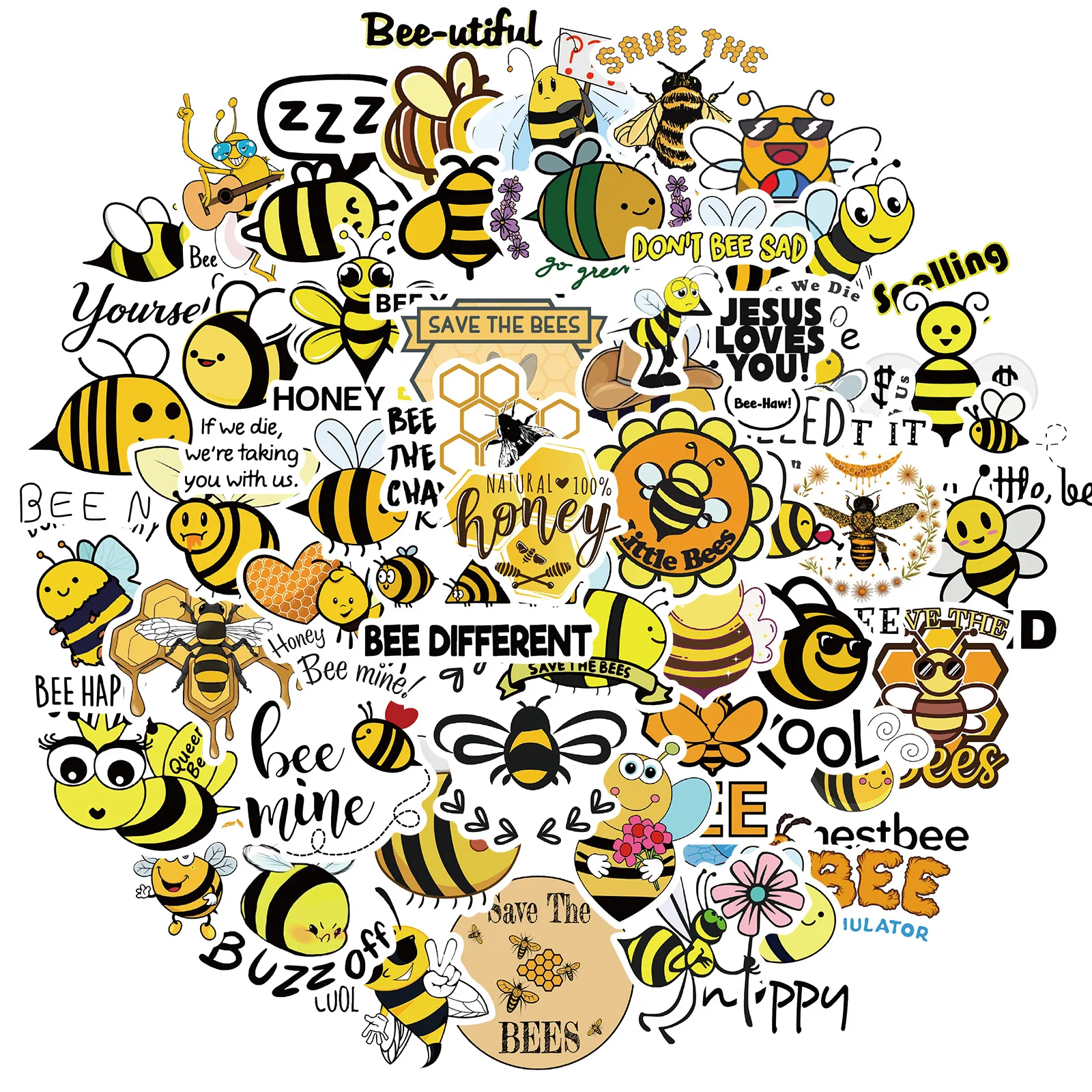 50Pcs Inspirational English Slogans Graffiti Stickers Decor Luggage Reusable Waterproof Stationary Stickers