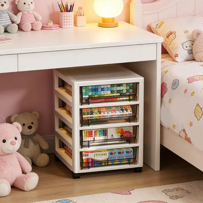 Plastic Storage Unit With Visible Compartments And For Home Office Kitchen Bathroom Organization Y5GB