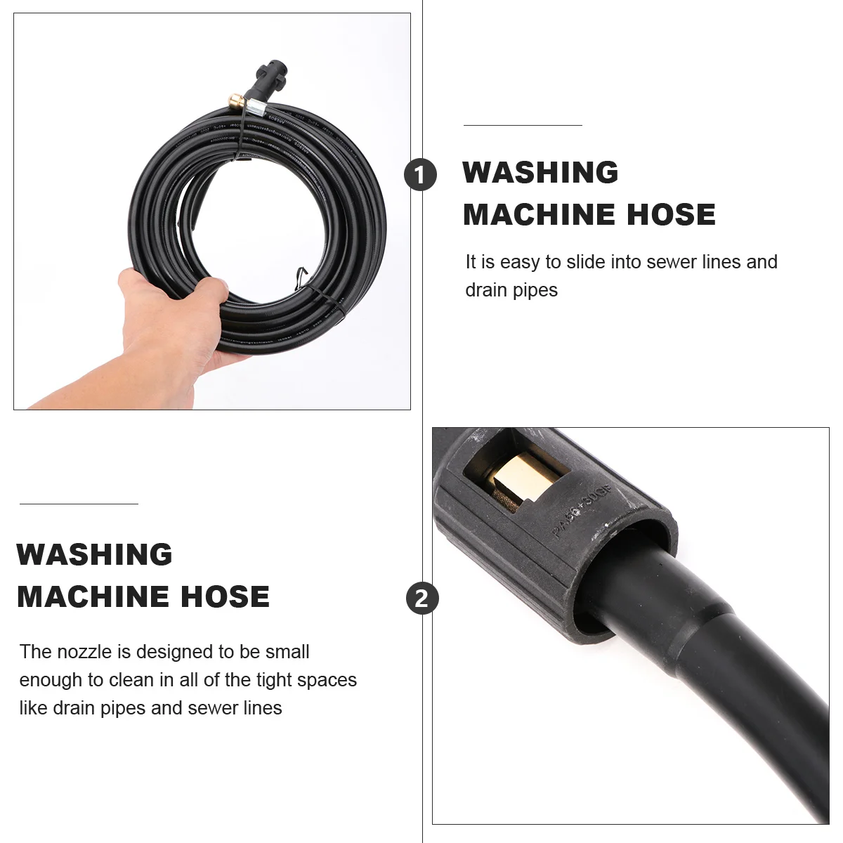 

6M High Pressure Washer Hose Durable Cleaning Pipe For Drain Pipes Sewer Lines Electric Pressure Washer Tool Garden Equipment