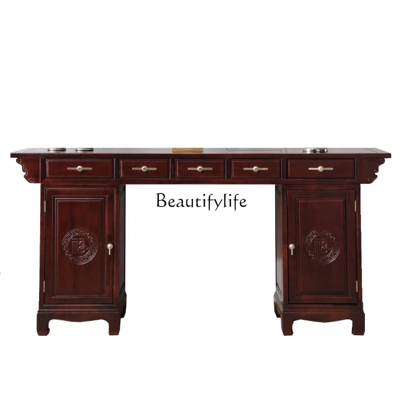 

02*All solid wood offering table Buddhist platform table household incense camphor wood middle hall offering altar