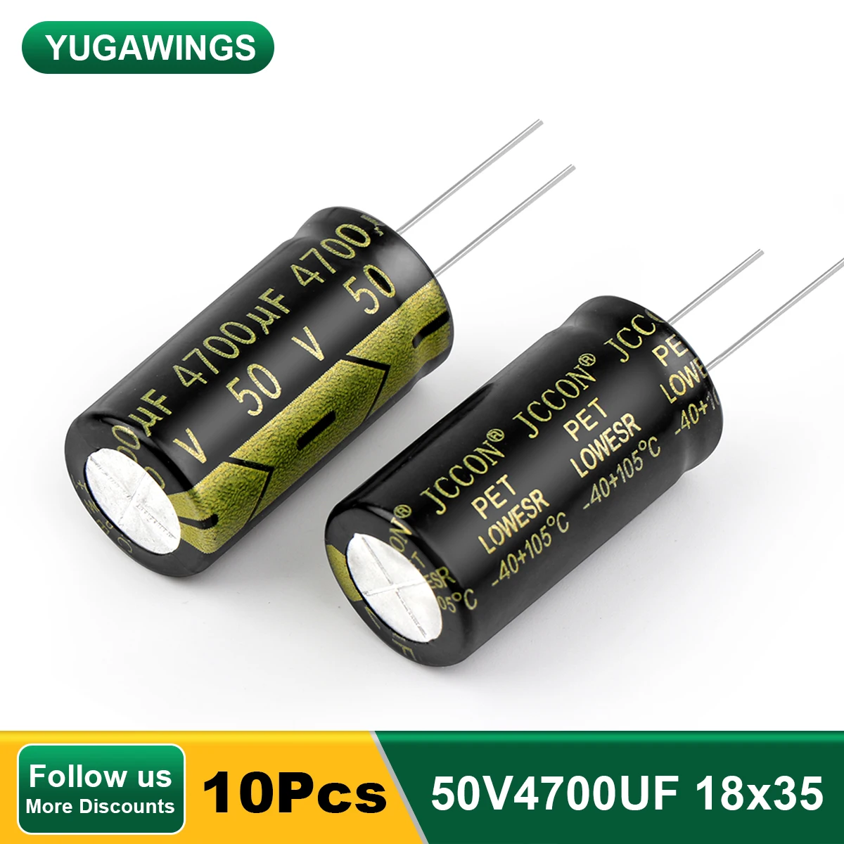 

10Pcs 50V4700UF 18x35 Aluminum Electrolytic Capacitor High Frequency Low ESR ±10% 2000Hours 105℃ DIY Electric Capacitors