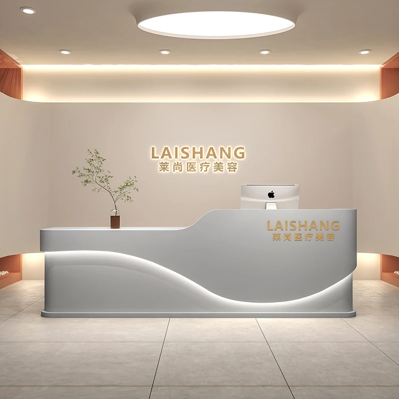 Banco Luxury Reception Desk Modern Mobile Bar Counter Simple Reception Desk Standing Comptoir De Caisse Reception Furniture