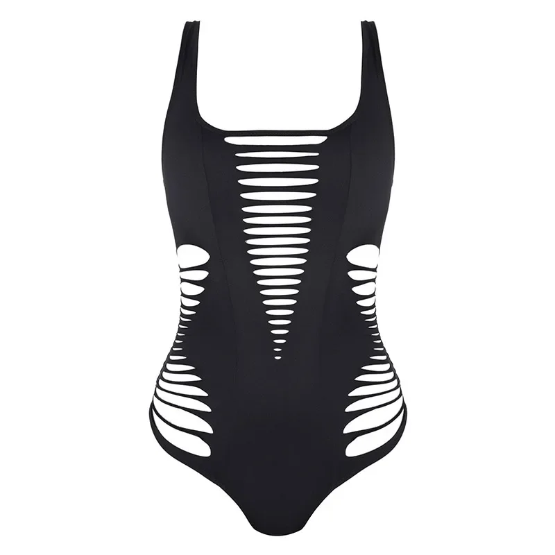 

Fashion Solid One Piece Swimsuit Women Sexy Hollow Out Backless Suspender Bodysuits Swimwear Summer 2025 New Beach Bathing Suit