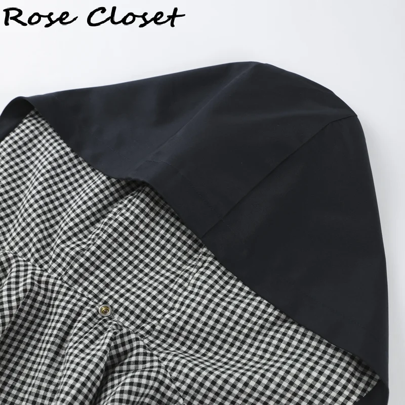 شيك الخريف المرأة معطف مقنع قابل للإزالة فضفاض سترات طويلة جيوب سستة أبلى 2025 جديد أنثى عادية مقاوم للماء الشارع الشهير #6