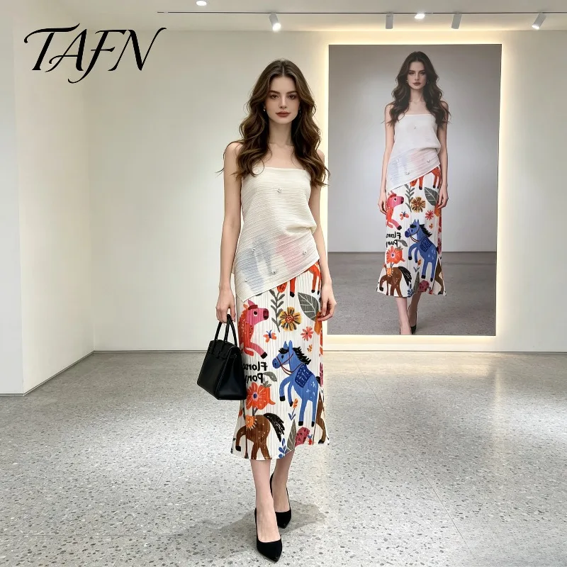 Miyake Pleated 2026 Summer New Children's Fun KK Pleated Digital Print Casual Elegant Fashion Versatile Women's Pleated Skirt