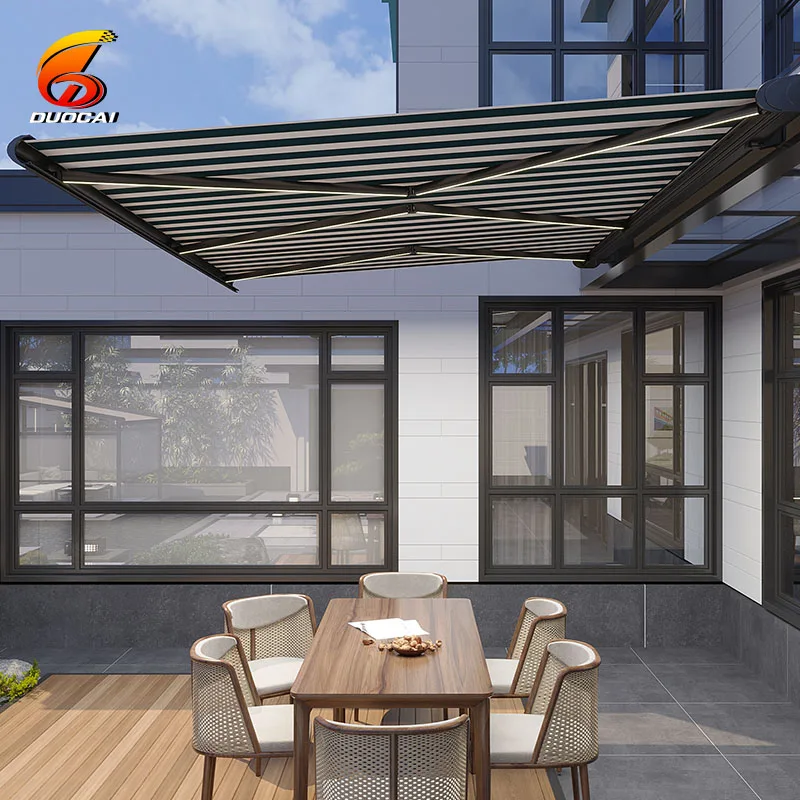 

Waterproof Awning Shade Motorized Awning Outdoor With Led Light