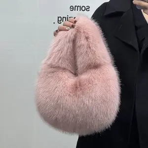 Soft luxury stuffed half moon Skin bag Fake cute lady signs Women's Winter Bag Party Bag Casual Bag 8 Main Sales Bag Replica - №8