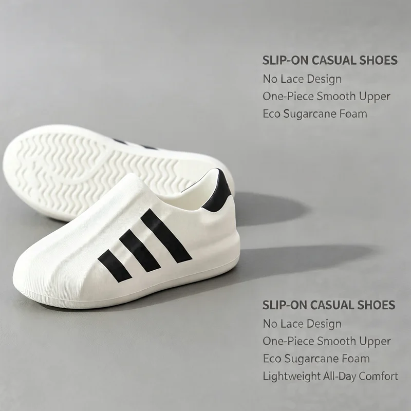 Adidas Originals HQ8750 Unisex Slip On Shell Sneakers Eco Sustainable Casual Walking Shoes