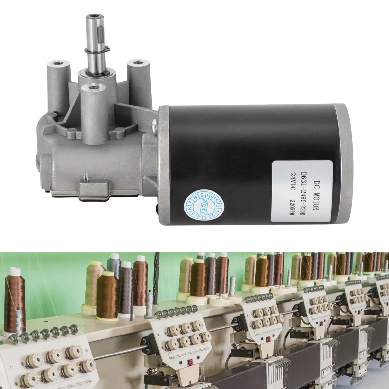 80W 24V DC Gear Motor 220RPM PWM Speed Control 154lbs Load Capacity with Self Locking for Conveyor Automatic Door Packaging Machinery Left Mount