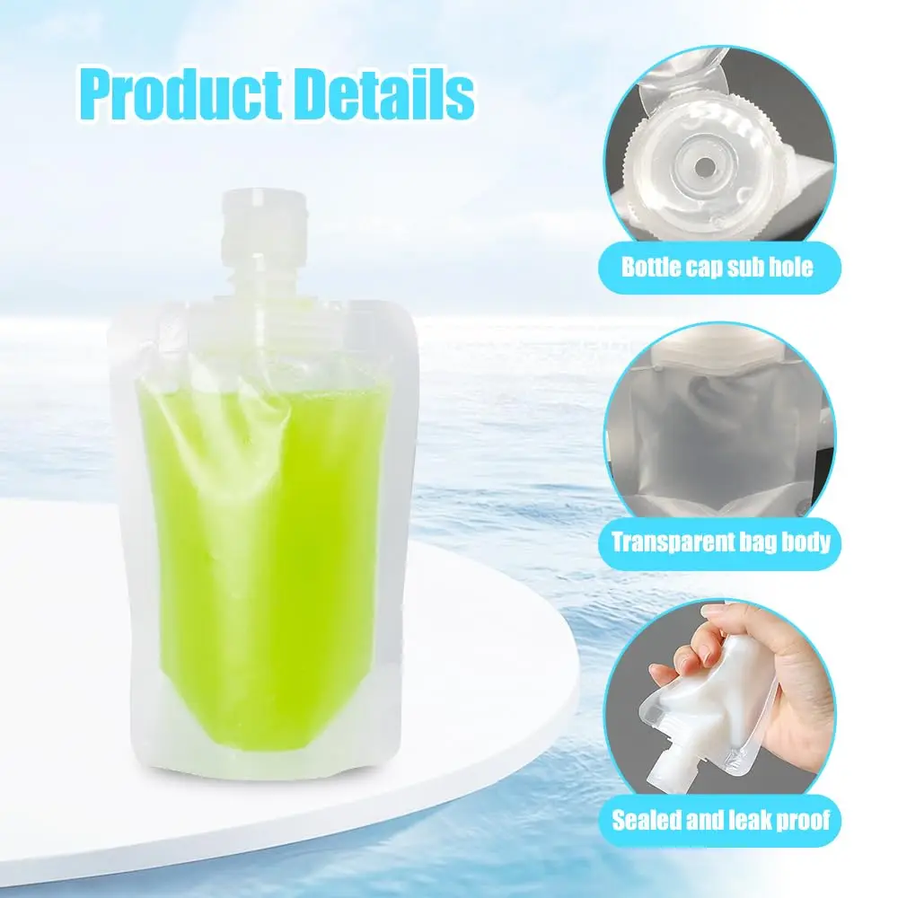 10Pcs 30/50/100ML Thickened Travel Subpackage Cosmetic Lotion Shower Gel Shampoo Portable Facial Cleanser Storage Organizer Bag