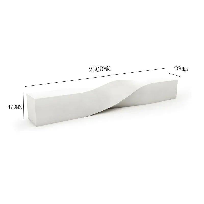 

Twist shape, white resting bench special shape, outdoor furniture lounge chair