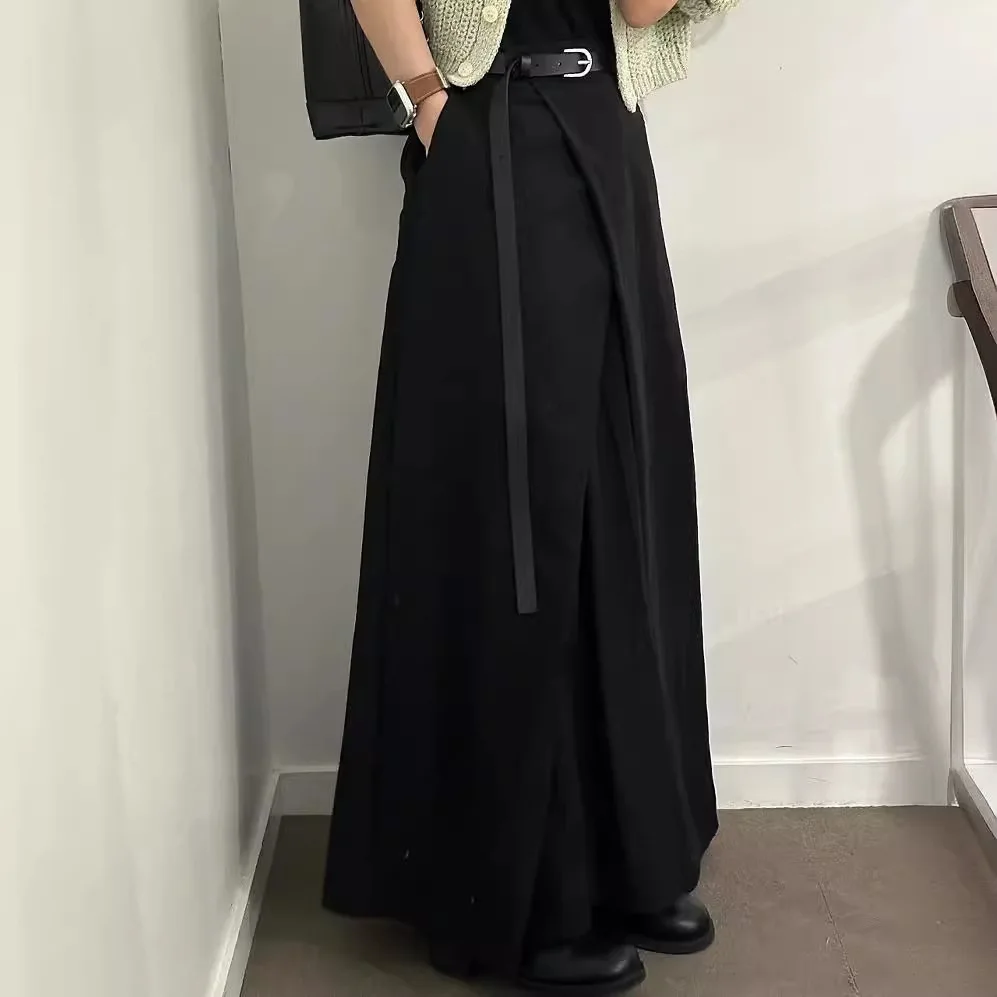 Long Skirts Women Skirt A Line High Waist Slim Fit Solid Regular Elegant Splice Y2k Streetwear Work Casual Summer 2026