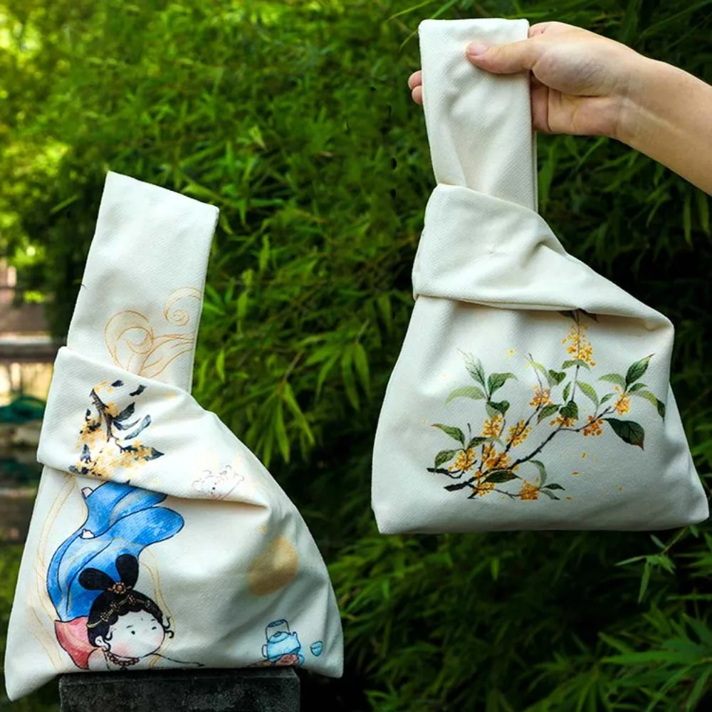 

Pendant Tassel Knot Wrist Bag Pin Card New Chinese Style Handbag Osmanthus Flower Mythic Figure Chang'e Gift Candies Bag