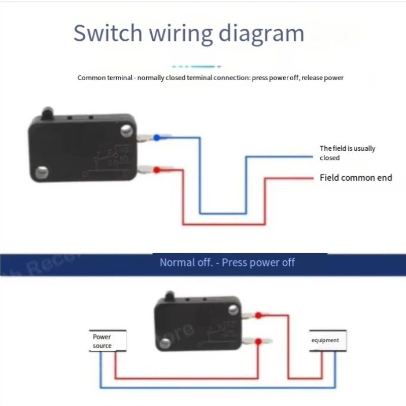 microinterruptores automatización eléctrica KW7-0E, sin palanca, émbolo corto SPST, microinterruptor normalmente cerrado, 16A