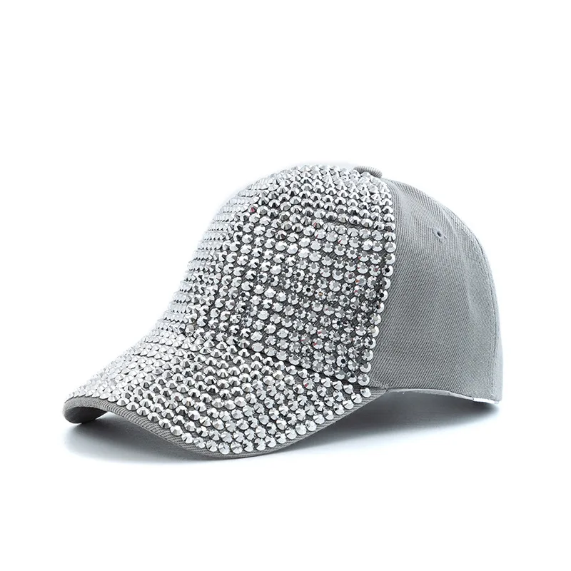 Neue Mode Frauen Diamant Inlay Kappe Frühling Sommer Hip Hop Kpop Dance Baseball Caps Einfache Plain Party Straße Hut – Detail 8