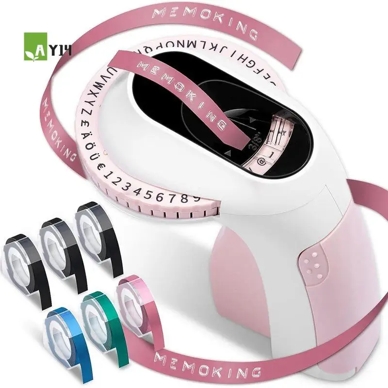 

AY14 - Этикетировочная машина для 3D-эмбоссирования E975 с 6 рулонами эмбоссировочных лент, портативный эмбоссер, прочный, многоразовый