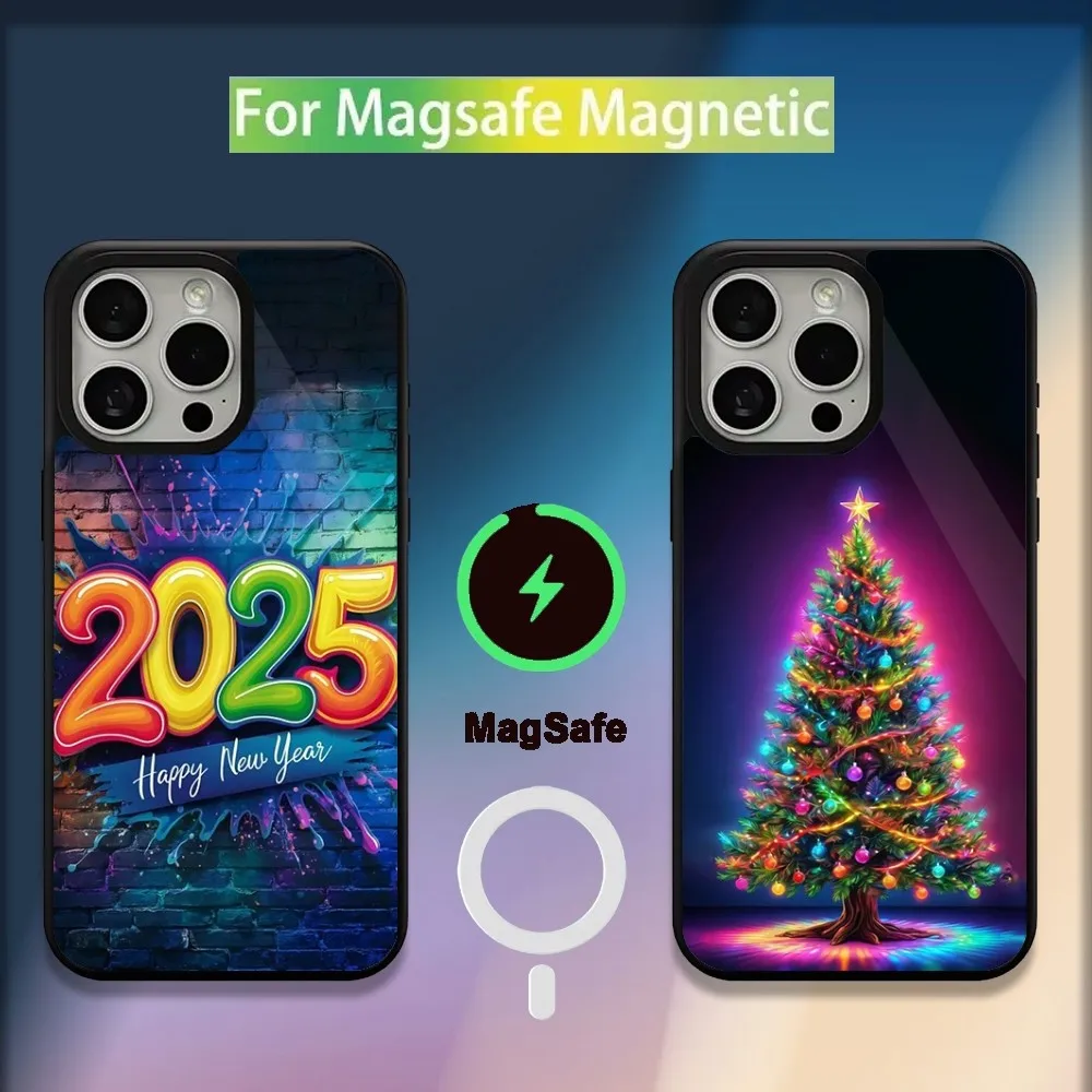 Merry Christmas Tree Phone Case For iPhone 16,15,14,13,12,11,Plus,Pro,Max,Mini Magsafe Magnetic Wireless Charging