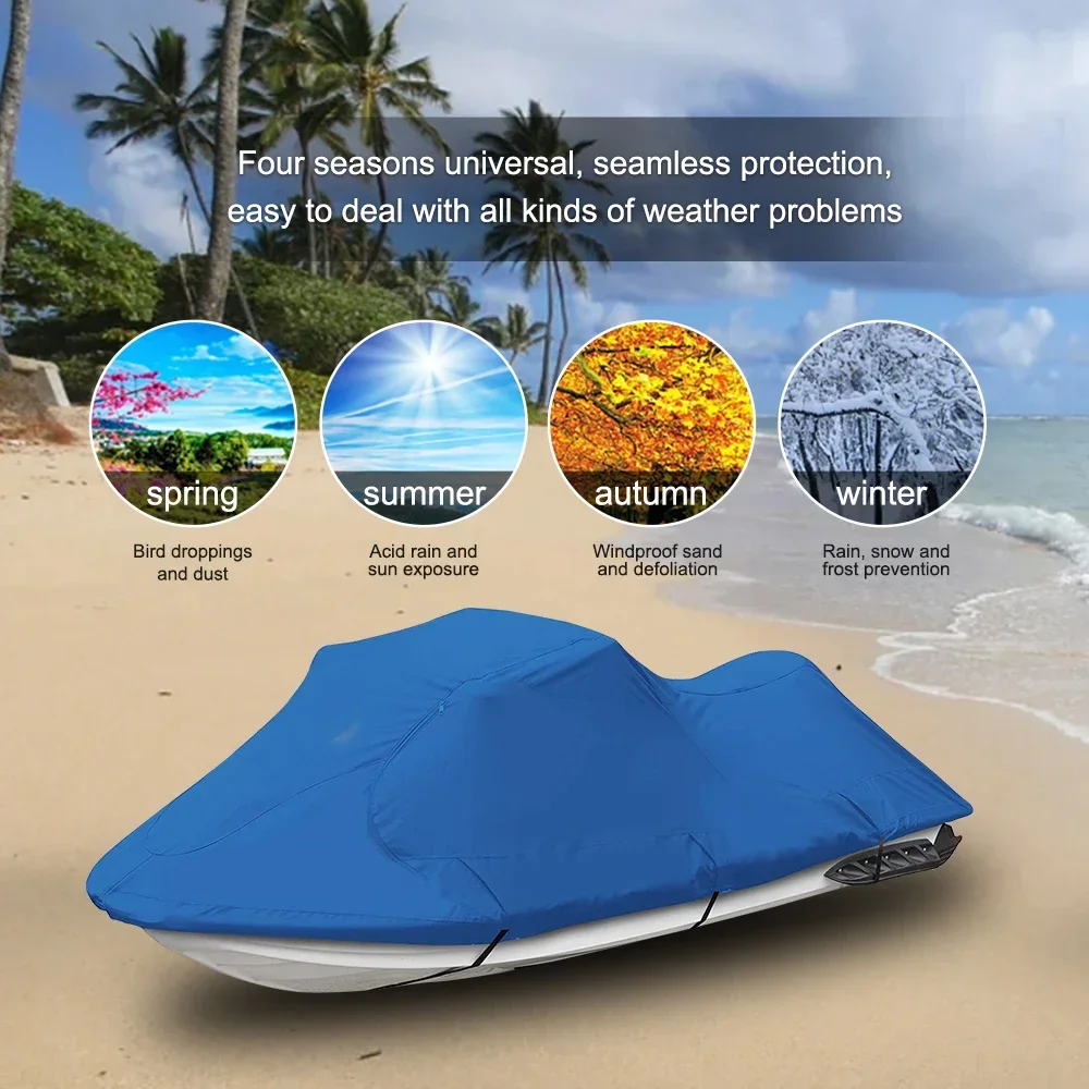 Jetski Boat Cover 600D/420D Waterproof Uv Protection Oxford Cloth Cover for Motorboat V-boat Speedboat Yacht Outdoor Dustproof