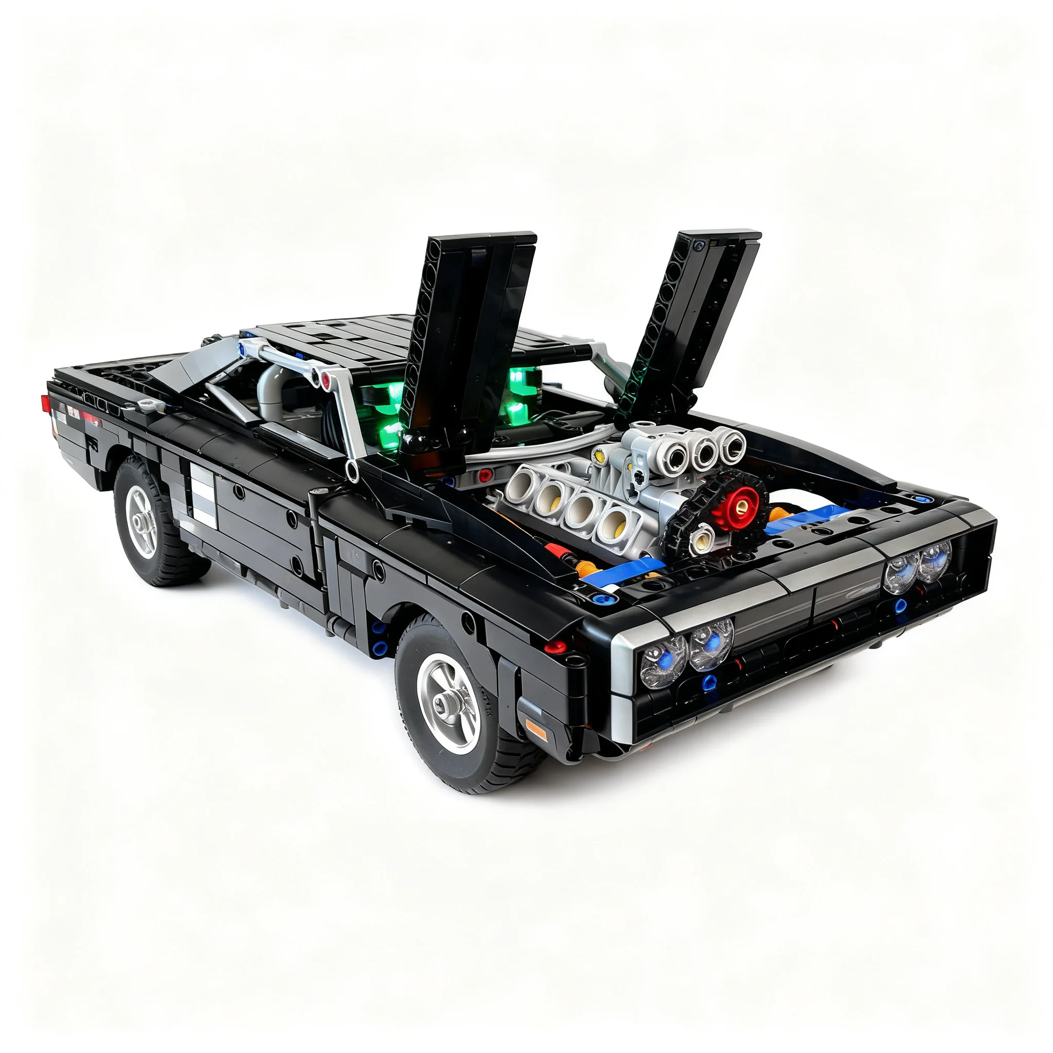 1765pcs MOC Fast Furious Dodge Charger RT Car RC MOD Powered Up Mortors Technical Model Building Blocks Christmas Gift Toys Set