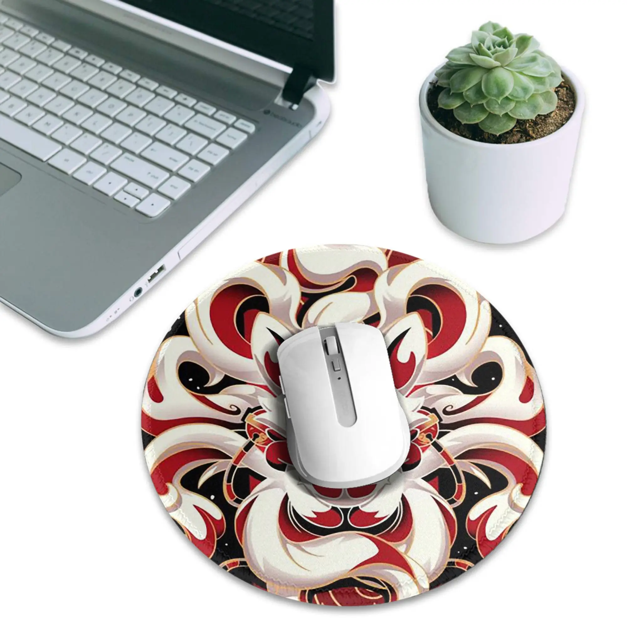 Fox Spirit Kitsune Japanese Kabuki Mouse Pad Computer Keyboard Mouse Mat Gamer PC Laptop Desk Mat Office Accessories Table Mats