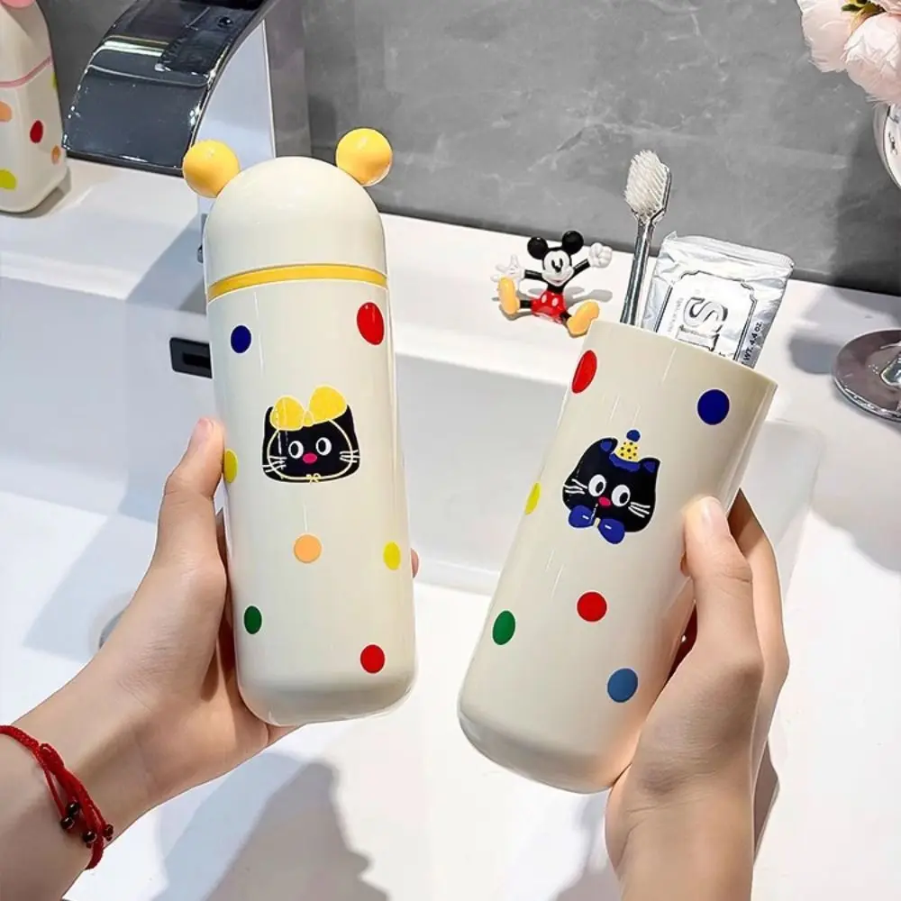

Practical Cute Travel Toothbrush Case Cat Pattern Dopamine Toothbrush Storage Box Separable Plastic Wash Cup Bathroom