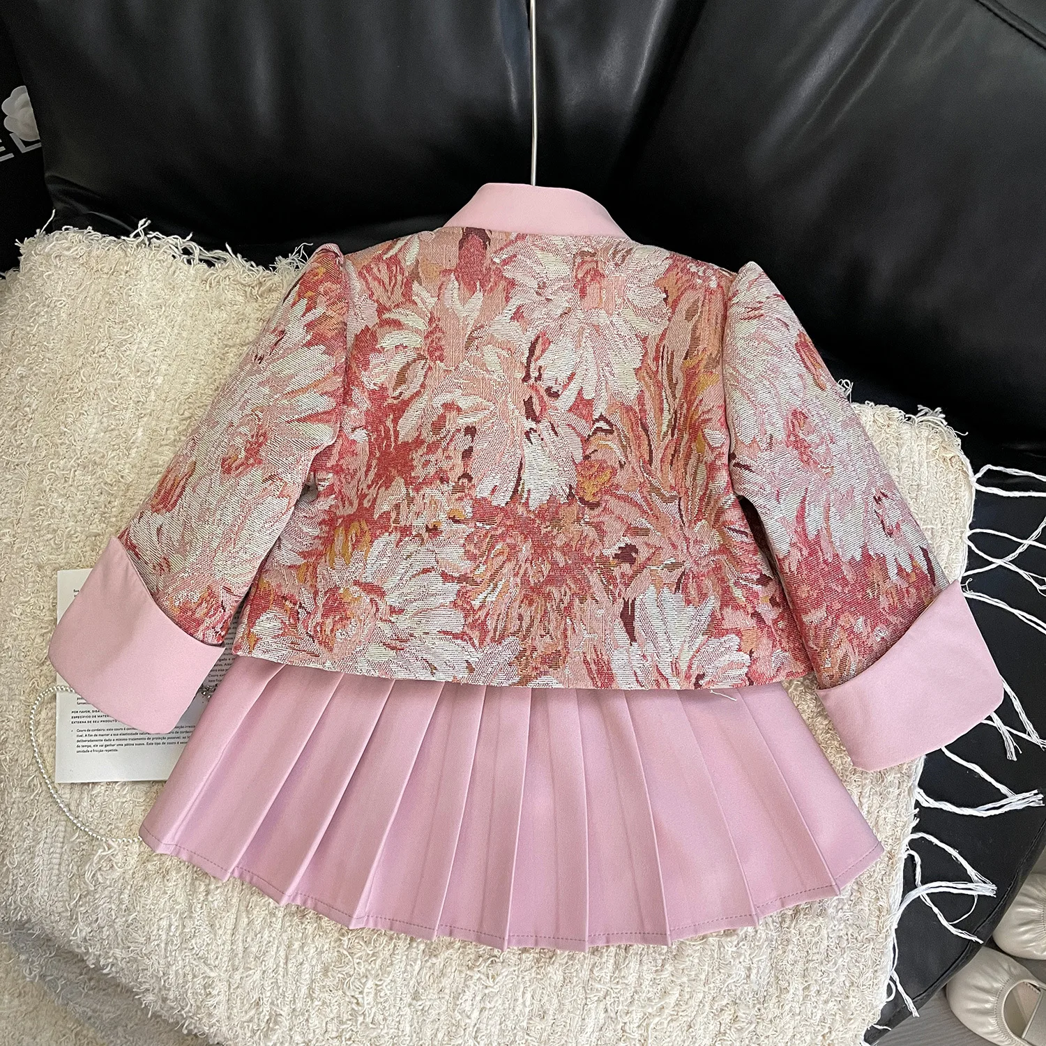 Girls Clthing Sets Spring Autumn 2024 Children Fashion Coats Tutu Skirts 2pcs Formal Dress Suit For Baby Party Costume Kids 7Y