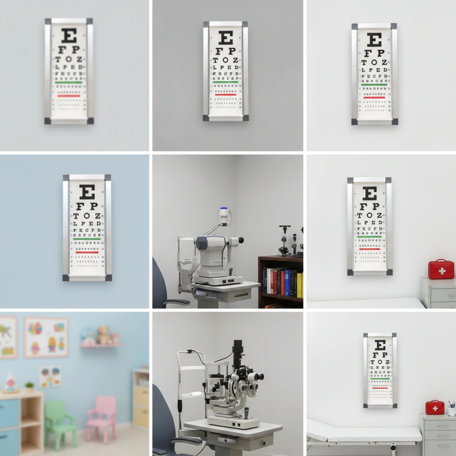 Eye Chart Light Box with red/green Sight Mark Adjustable Brightness LED Eye Chart Light Box Vision Test Board Energy-Saving