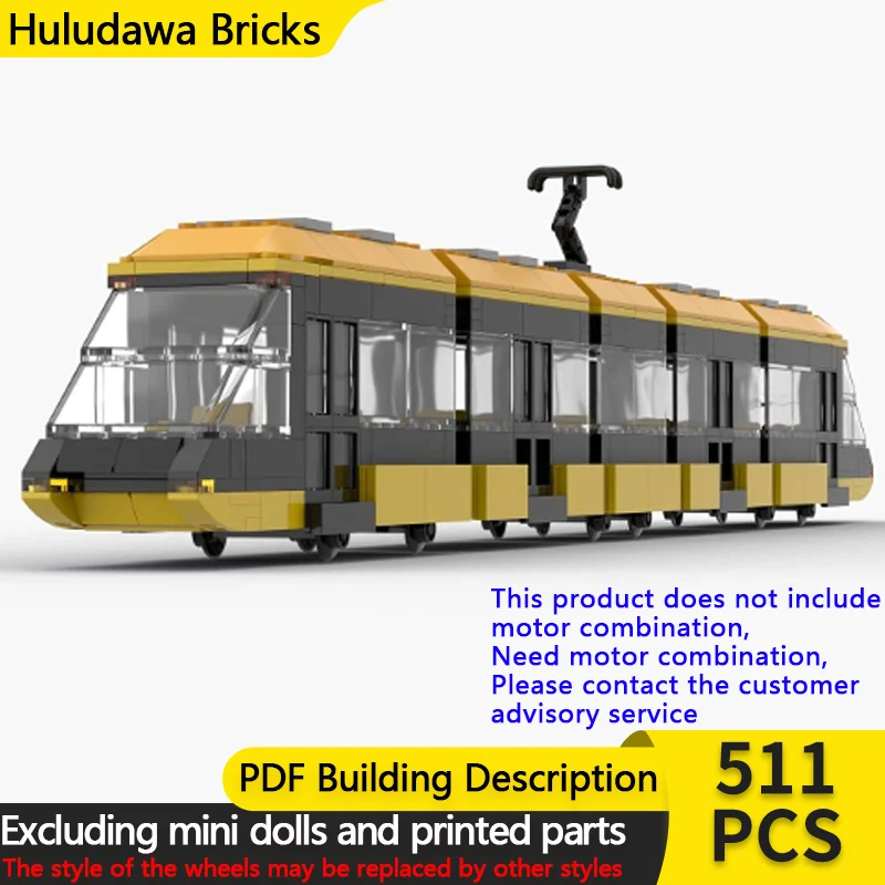 

City Car Model MOC Building Bricks Budapest Railway Modern Tram Modular Technology Children Holiday Gifts Assemble Toys Suit