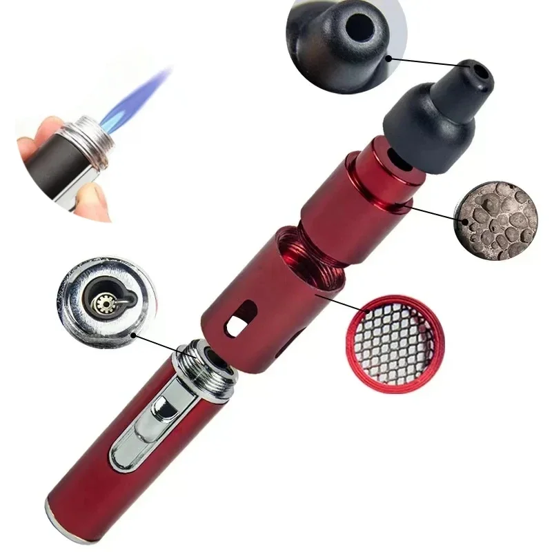 

Лидер продаж, зажигалка для ароматерапии, портативная мини-металлическая трубка, ветрозащитная, с прямым распылением, синяя надувная зажигалка, аксессуары для сигарет