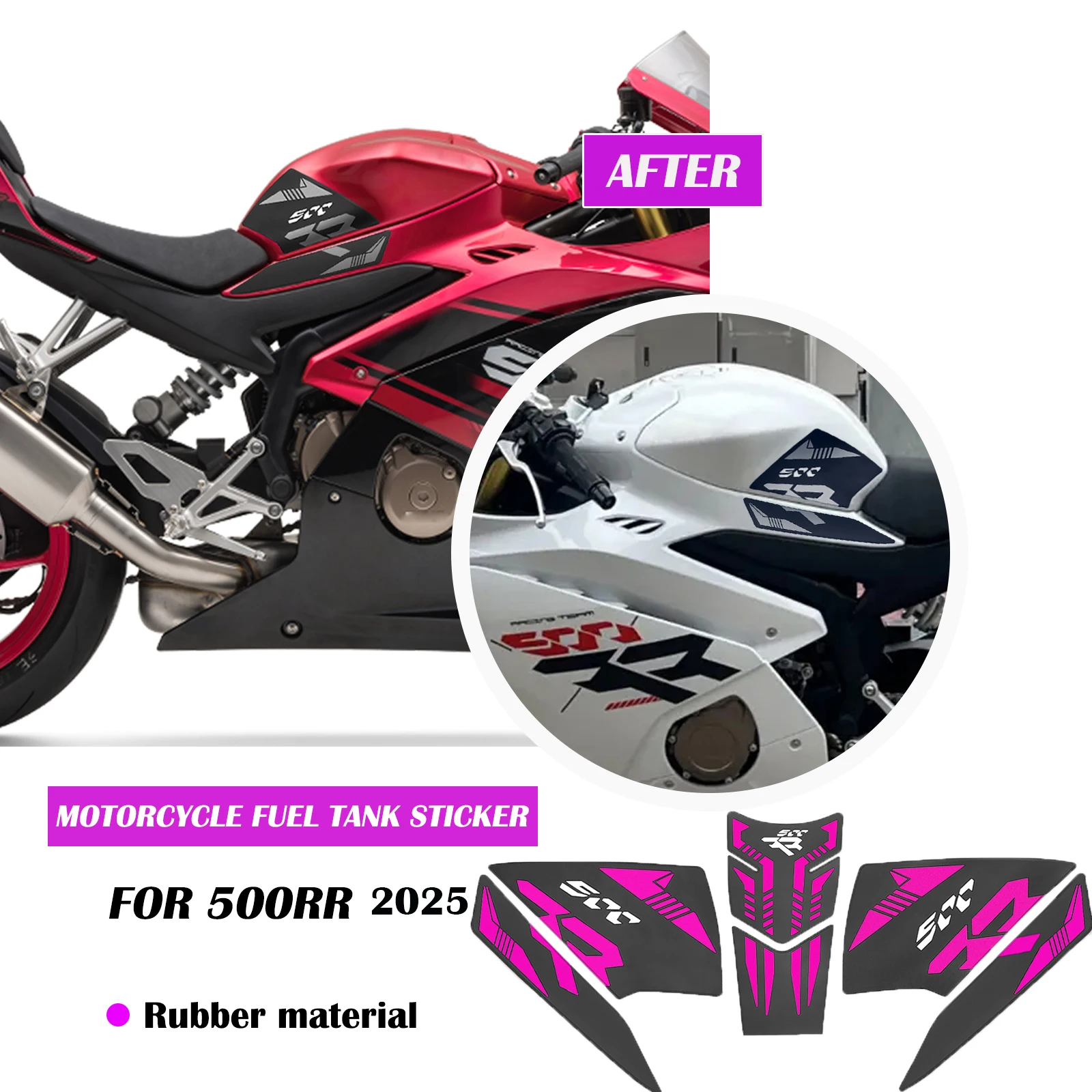 

Motorcycle Fuel Tank Pad Sticker Knee Pad Grip Protection Decal Waterproof Fuel Tank Traction Pad For ZXJC 500RR 2025