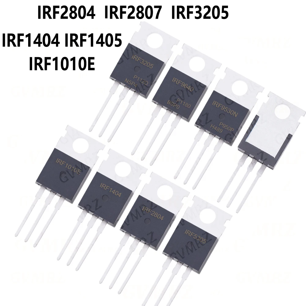 10pcs/lot IRF1010E IRF1404 IRF1405 IRF1407 IRF2804 IRF2807 IRF3205 IRF3708 IRF3710 IRF3808 IRF4905 IRF5210 IRF5305  TO-220