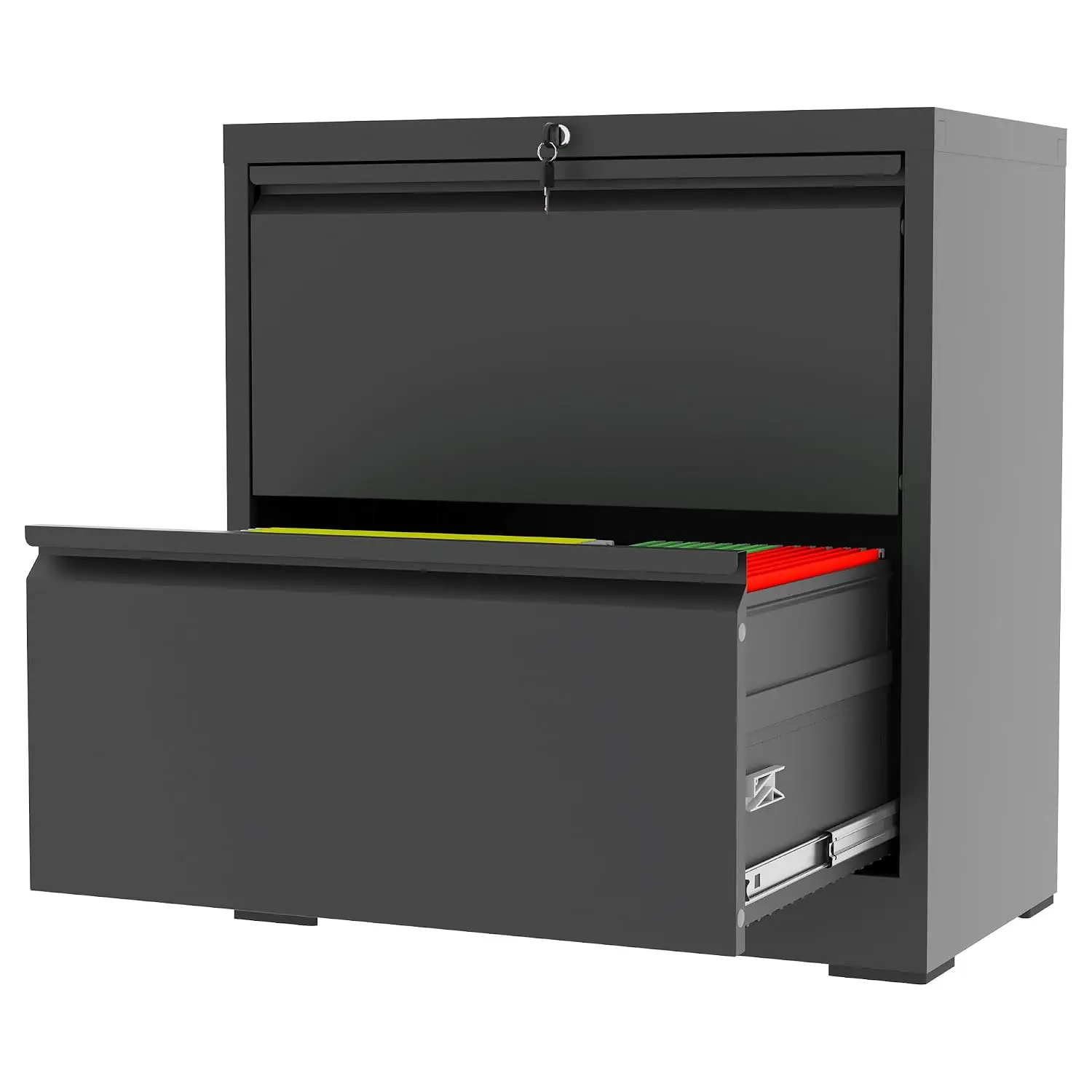 2 Drawer Metal Lateral File Cabinet with Lock, Heavy Duty Steel Storage for Home Office Legal Letter A4, Customized
