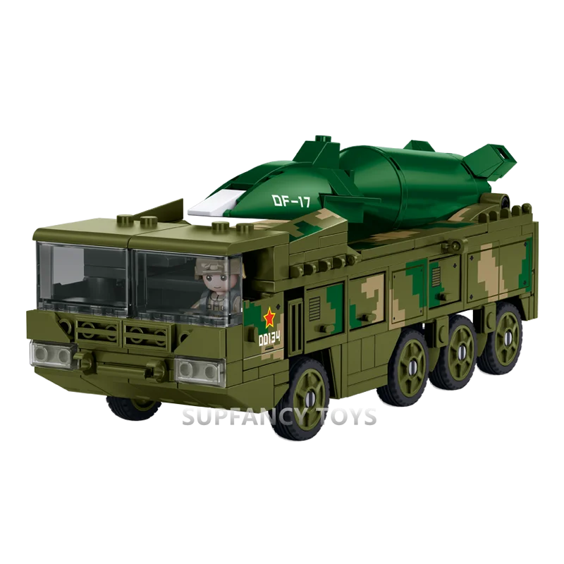 216 Uds. Modelo de misil hipersónico militar juego de bloques de construcción educativo armas de huelga estratégica juguete para niños