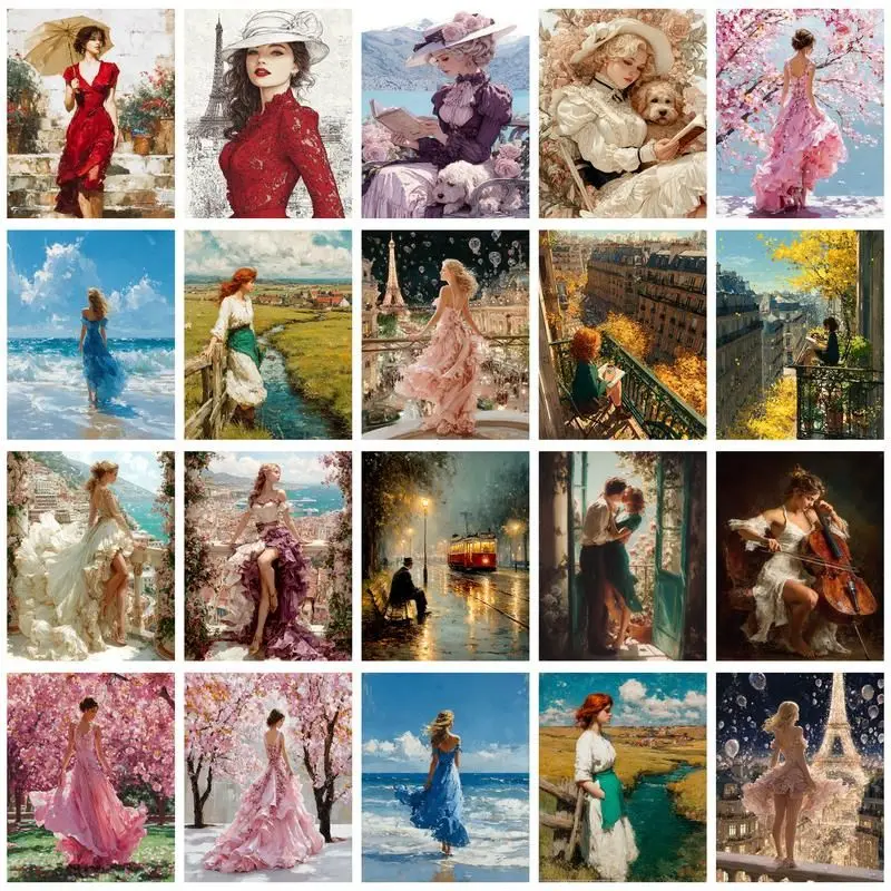 �y�Z�[�����zCHENISTORY �����ŕ`���G�� ����̏��̎q�L�b�g �z�[���f�R���[�V���� DIY �����ŕ`���G�� �L�����o�X�ɕ`����`���A�[�g�M�t�g