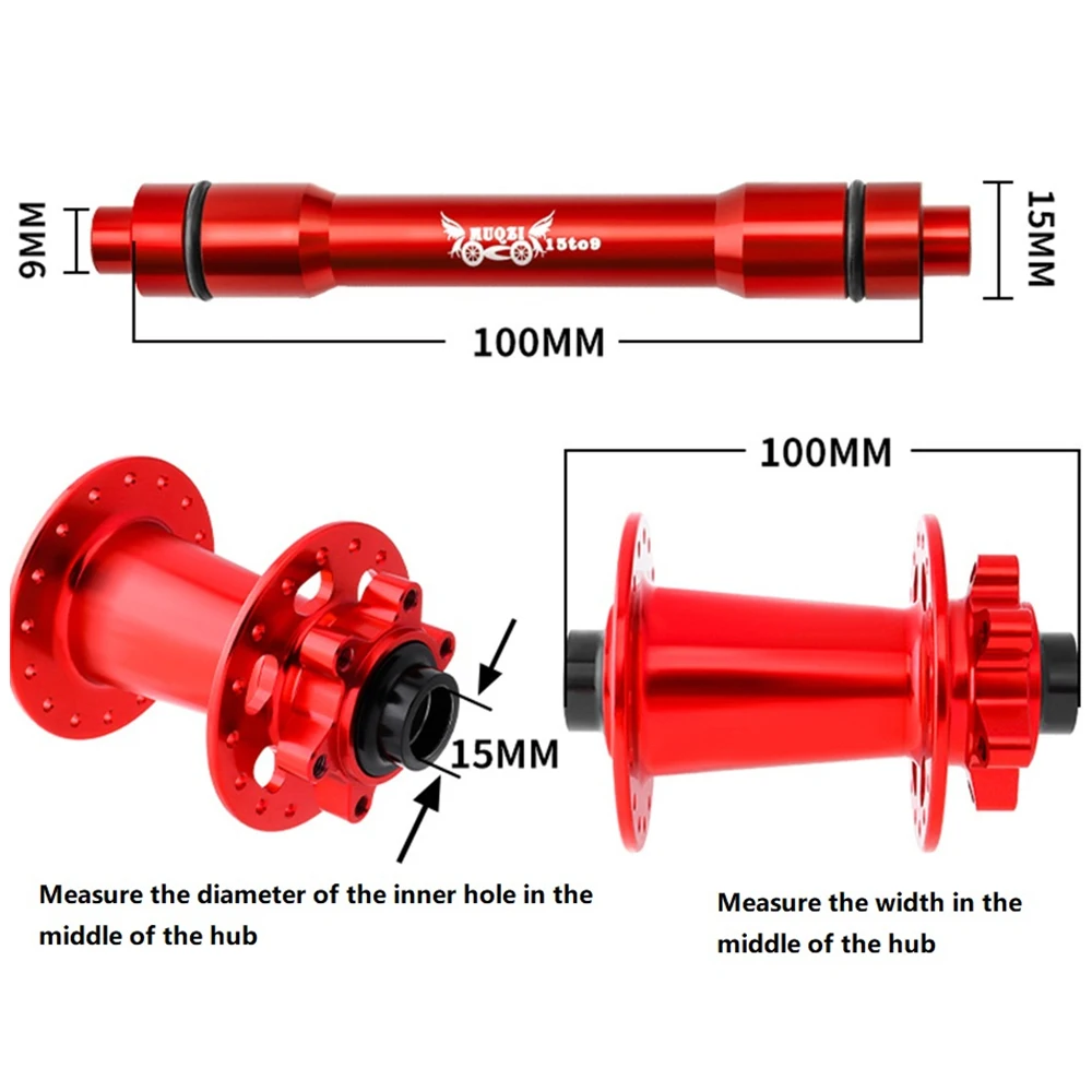 Adattatore di conversione dell\'asse del mozzo del tamburo del mozzo della Mountain Bike della bicicletta MTB da 12 a 9MM da 15 a 9MM in alluminio a