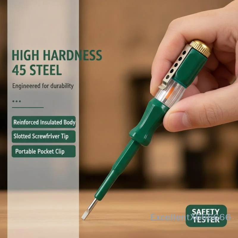 Circuit Test Pen 4Pcs 100-500V LED Voltage Tester Flat Screwdriver Shape for Industrial Electrician Work