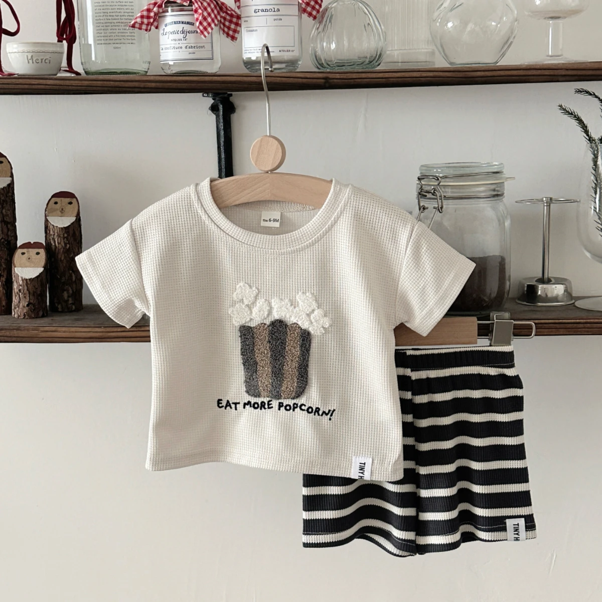 Summer Short Sleeve Shorts 2PCS Cartoon T-Shirt Shorts Kids Trendy Costume Baby Casual Suit Baby New Simple Crewneck T-Shirt