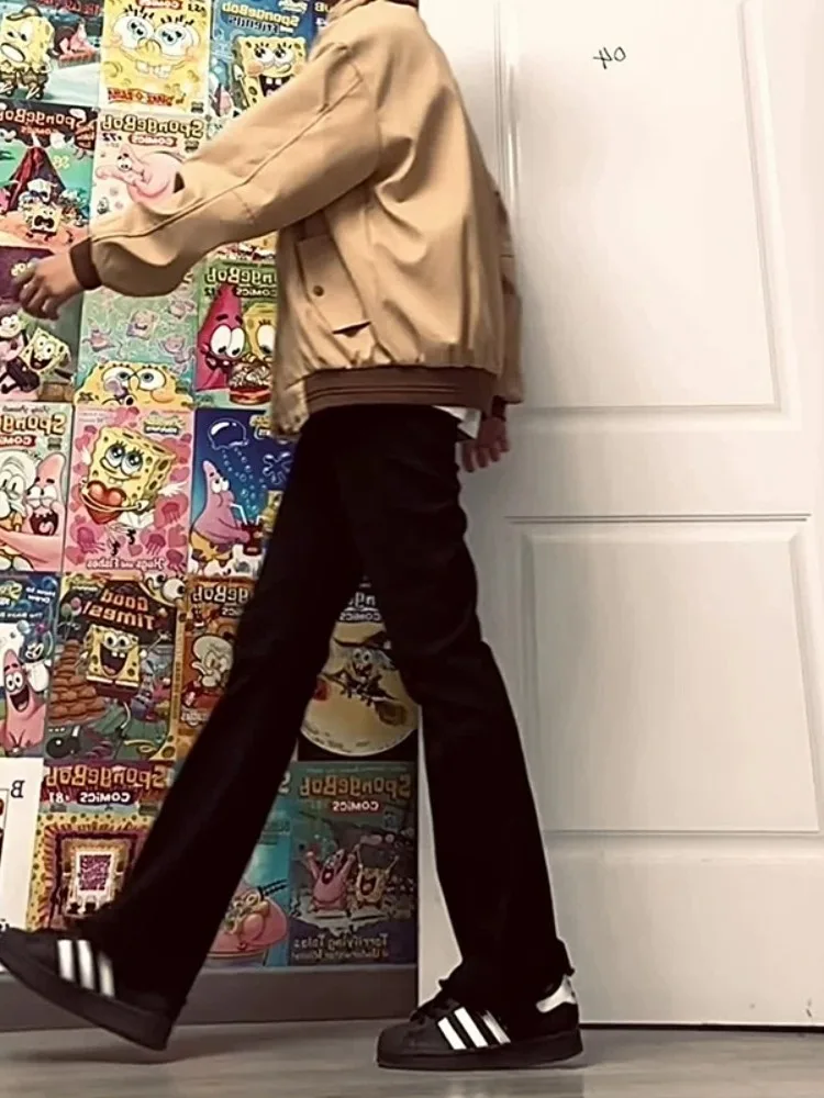 

Bla Elastic Soft Jeans Men's Autumn Winter Slim Fit Slim Straight Leg Micro Flared Jeans American Vibe Sle Long Pants