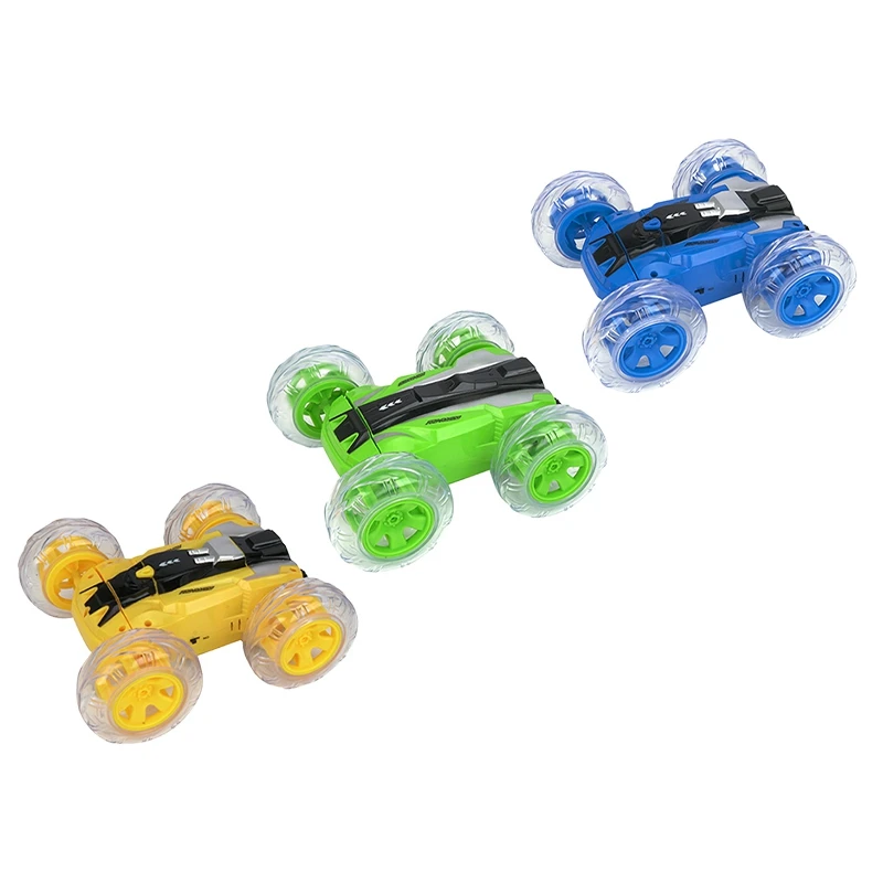 1/28 RC Stunt Car High Speed Tumbling Crawler Vehicle 360 Degree Flips Double Sided Rotating Tumbling Green