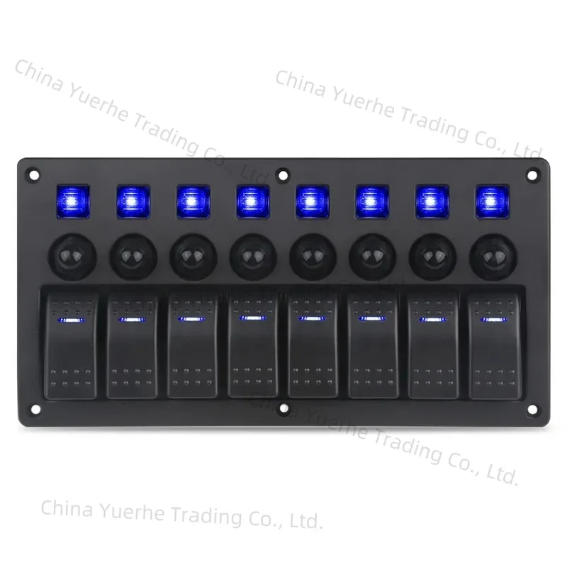 

Cruise ship 8-position ship type switch, combination panel with overload protection box 12-24v universal