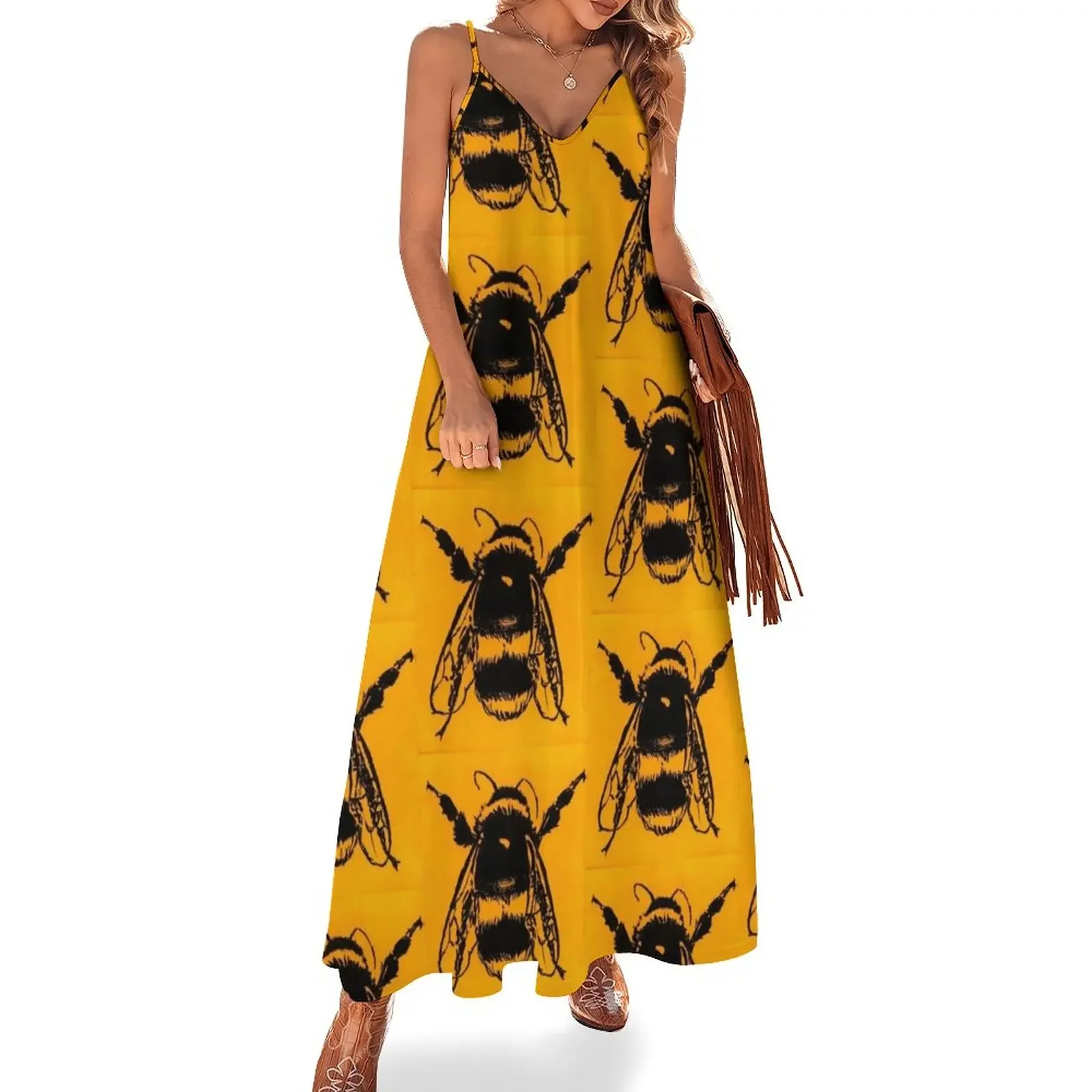 

Buzzy Bee Sleeveless Dress women evening dress festival outfit women Long veiled dresses Dress