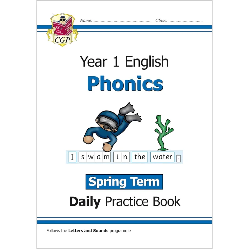 New KS1 Phonics Daily Practice Book Year 1  Spring Term CGP Books Coordination Group Publications 9781789084825 Book