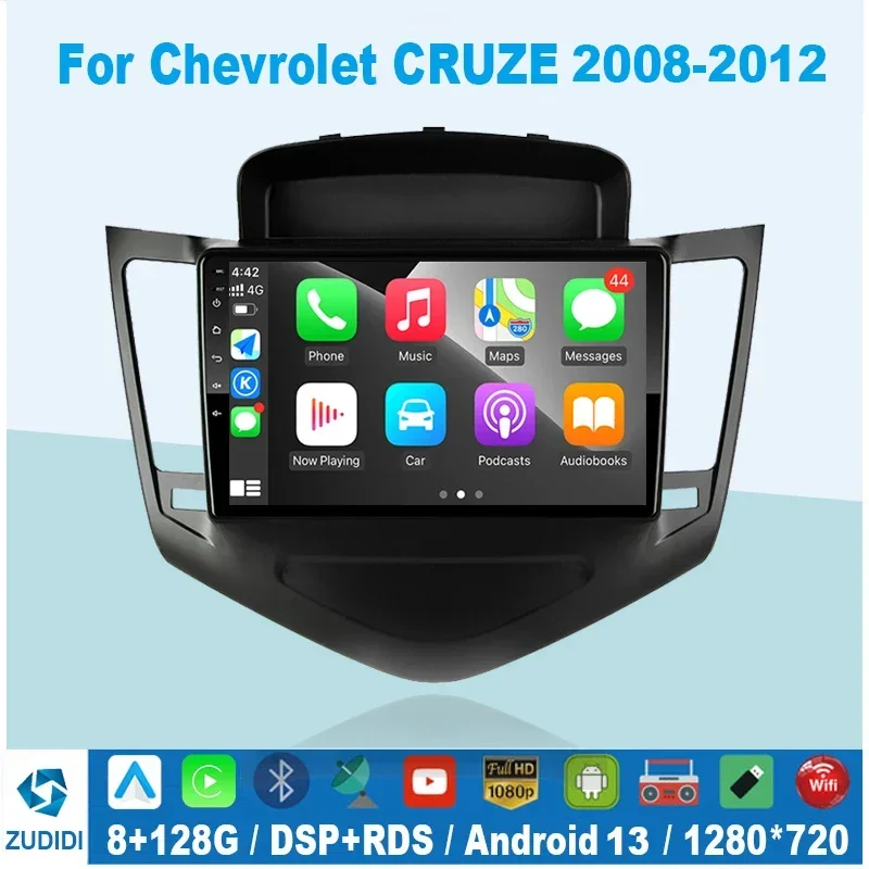 

8 Core Car android 13 multimedia For Chevrolet Cruze 2008-2012 Car Radio Video Player Autoraido Carplay 4G GPS 2 din dvd